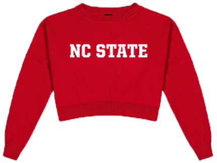 NC State Wolfpack Women's Red Ivy Knit Cropped Sweater
