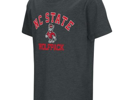 NC State Wolfpack Youth Heathered Black Strutting Wolf T-Shirt