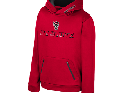 NC State Wolfpack Youth Red Wolfhead Hooded Sweatshirt