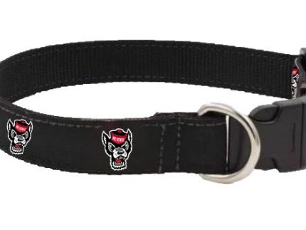 NC State Wolfpack Zep-Pro Black Wolfhead Dog Collar